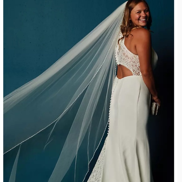 David's Bridal Accessories - Bead and Pearl Trimmed Chapel Length Veil Davids bridal unopened from Davids bri